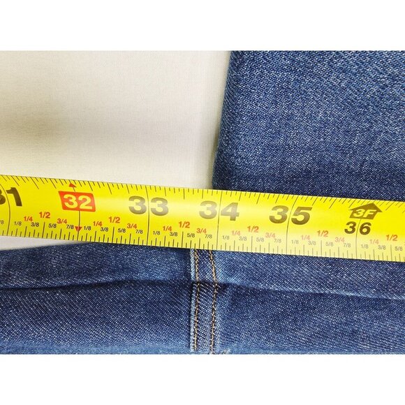 Spanx Size Small Womens 34" Inseam Flare Two Back Pockets Pull Up Blue Jeans - Picture 10 of 11